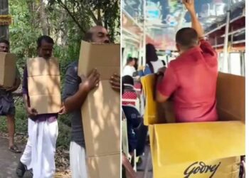 केरळमध्ये पुरूषांचे ‘कार्डबोर्ड बॉक्स’ आंदोलन
