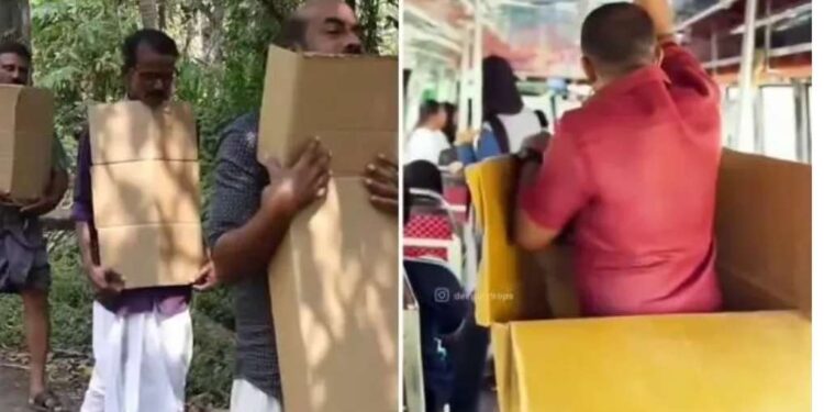 केरळमध्ये पुरूषांचे ‘कार्डबोर्ड बॉक्स’ आंदोलन