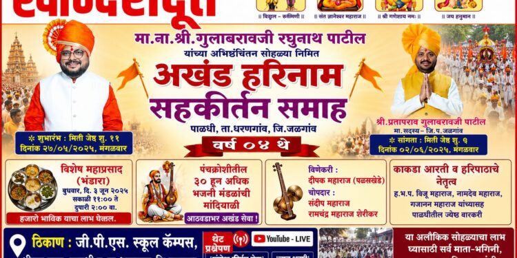 ना. गुलाबराव पाटील यांच्या वाढदिवसानिमित्त हरिनाम संकीर्तन सप्ताहाला प्रारंभ !