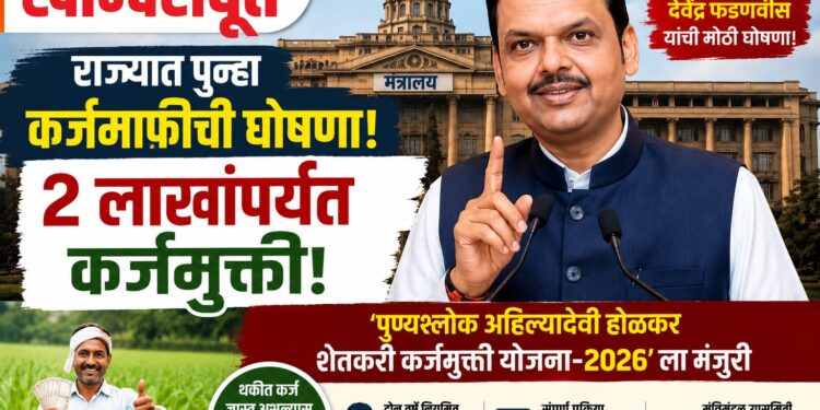 राज्यात पुन्हा कर्जमाफीची घोषणा; २ लाखांपर्यंत कर्जमुक्ती